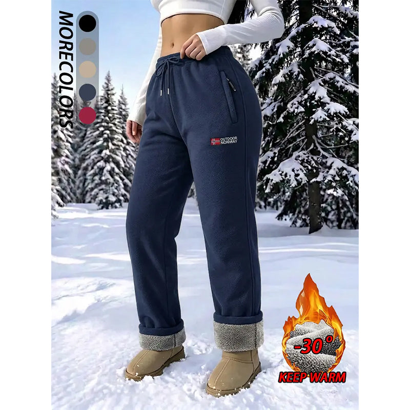 Women’s thermal trousers made of 100% cotton with a warm fleece lining