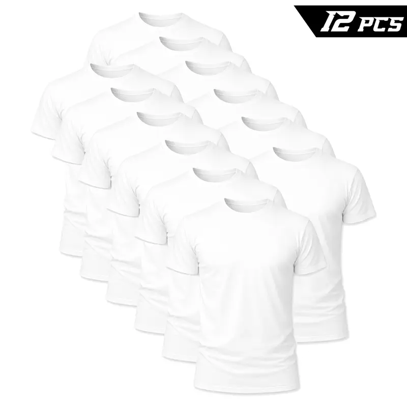 ❤️DEALS FOR YOU❤️12-Pack $24.99 The more you buy,the lower the price. Stock up Men's Black Crew Neck T-Shirt,Short Sleeve