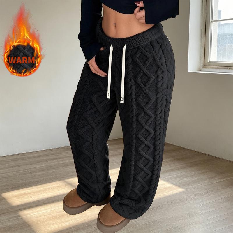 🔥 BESTSELLER | 6PCS $24.63 | Women's Retro Fleece Wide-Leg Pants