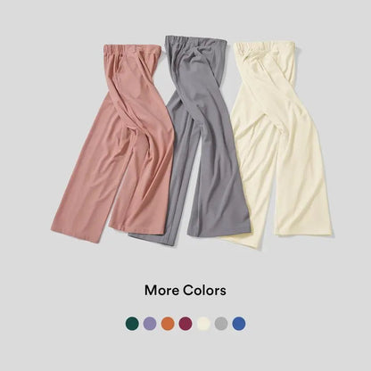 🔥Autumn Sale– High Waisted Pleated Wide Leg Waffle Work Pants with Side Pockets