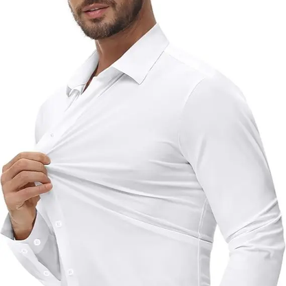 16-Way Stretch Slim Fit Long Sleeve Button Down Business Casual Shirts Wrinkle Free Traveler Shirts