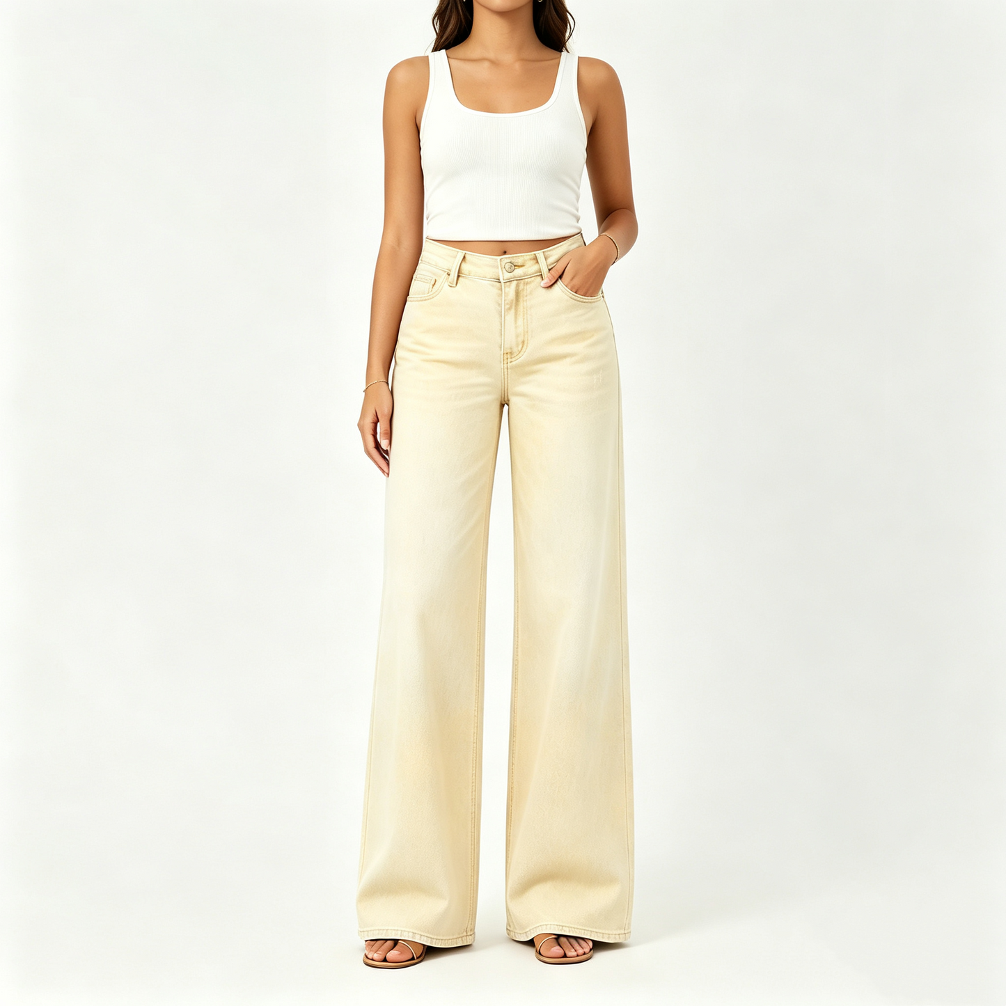 【LAST DAY SALE】Rise Baggy Stretchy Wide Leg Jeans