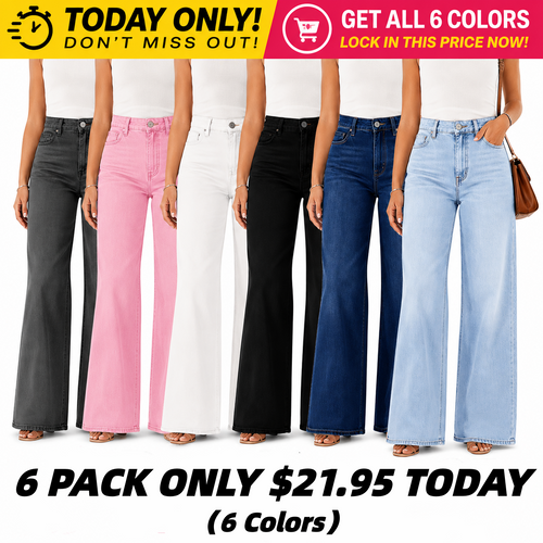 【LAST DAY SALE】Rise Baggy Stretchy Wide Leg Jeans