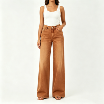 【LAST DAY SALE】Rise Baggy Stretchy Wide Leg Jeans