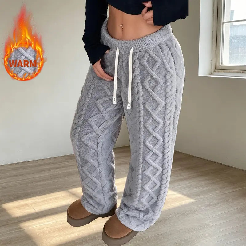 🔥 BESTSELLER | 6PCS $24.63 | Women's Retro Fleece Wide-Leg Pants