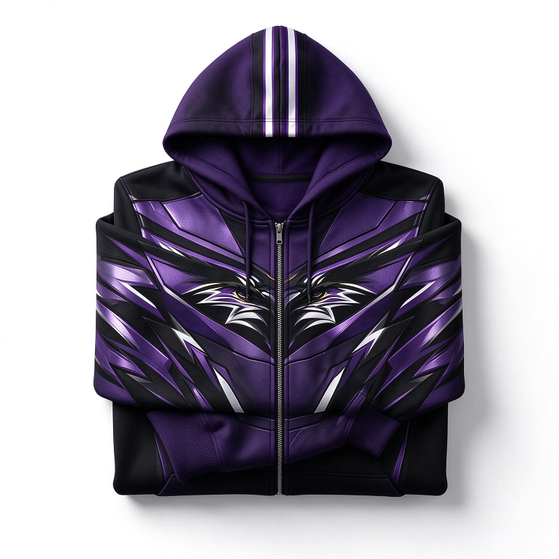 Teams Built-in Balaclava Zip Up Hoodie Football Sports Fan Full Zip Fleece Jacket Warm Winter Face Mask Sweatshirt Streetwear