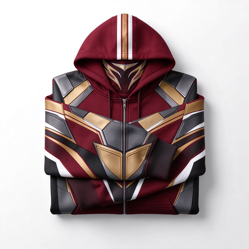 Teams Built-in Balaclava Zip Up Hoodie Football Sports Fan Full Zip Fleece Jacket Warm Winter Face Mask Sweatshirt Streetwear