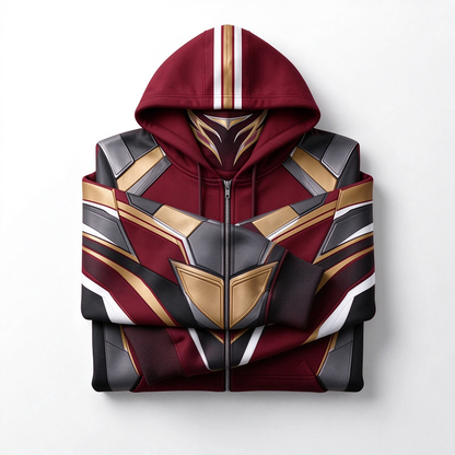 Teams Built-in Balaclava Zip Up Hoodie Football Sports Fan Full Zip Fleece Jacket Warm Winter Face Mask Sweatshirt Streetwear