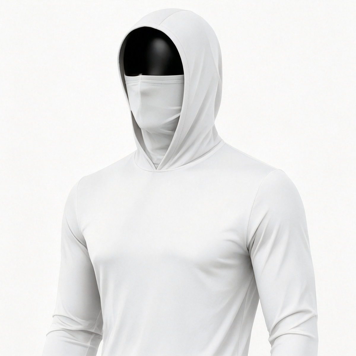 Men's UPF 50+ Long-Sleeve Sun-Protection Hoodie (with Sleeve Pocket and Face Mask)