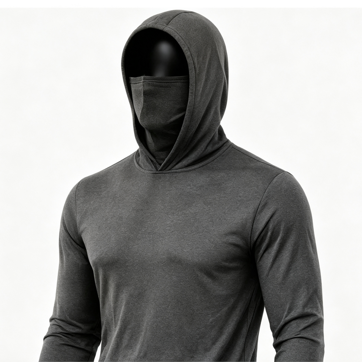 Men's UPF 50+ Long-Sleeve Sun-Protection Hoodie (with Sleeve Pocket and Face Mask)