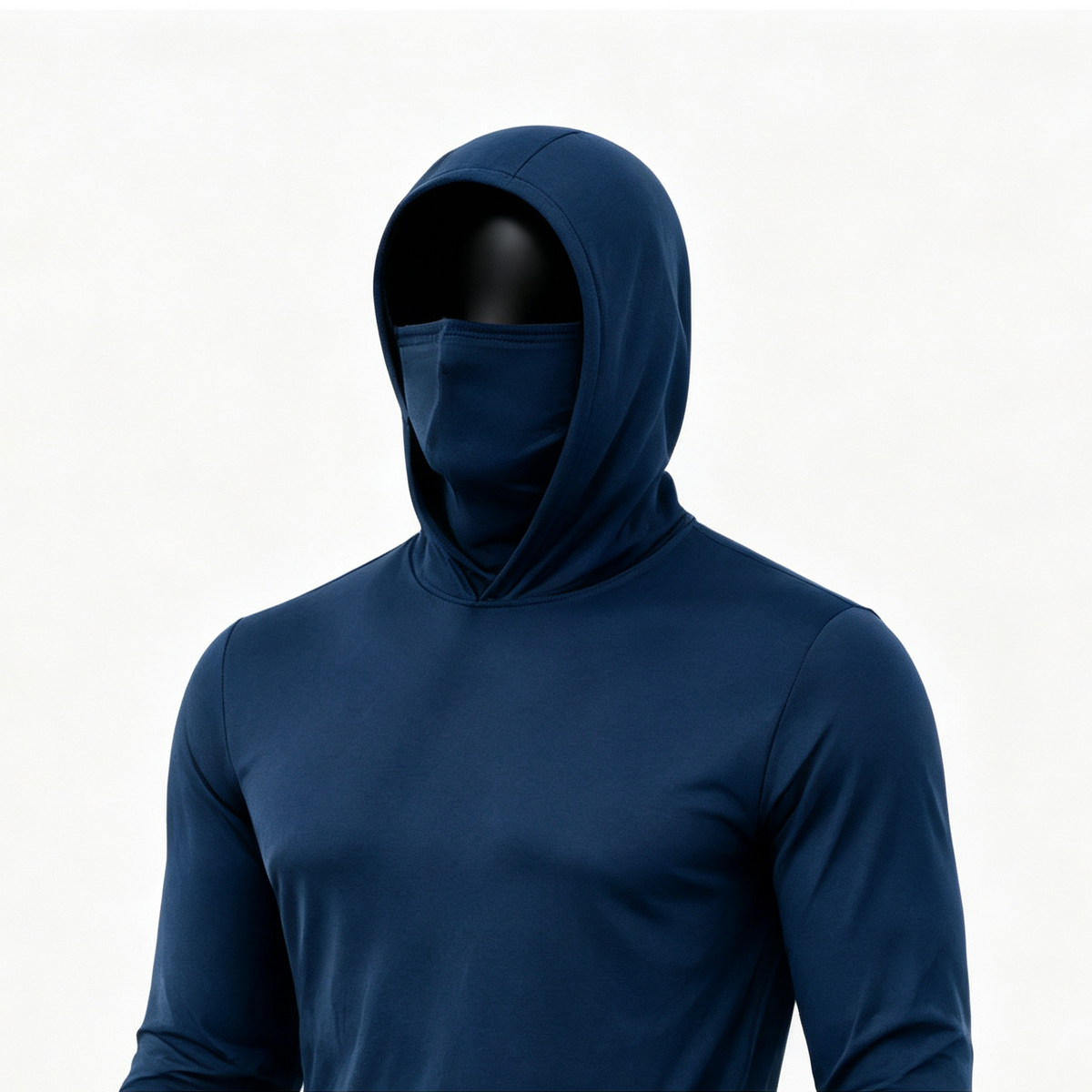 Men's UPF 50+ Long-Sleeve Sun-Protection Hoodie (with Sleeve Pocket and Face Mask)