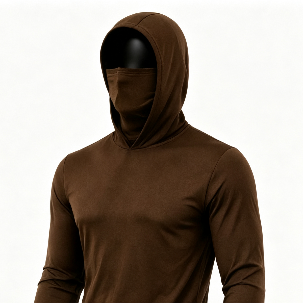 Men's UPF 50+ Long-Sleeve Sun-Protection Hoodie (with Sleeve Pocket and Face Mask)