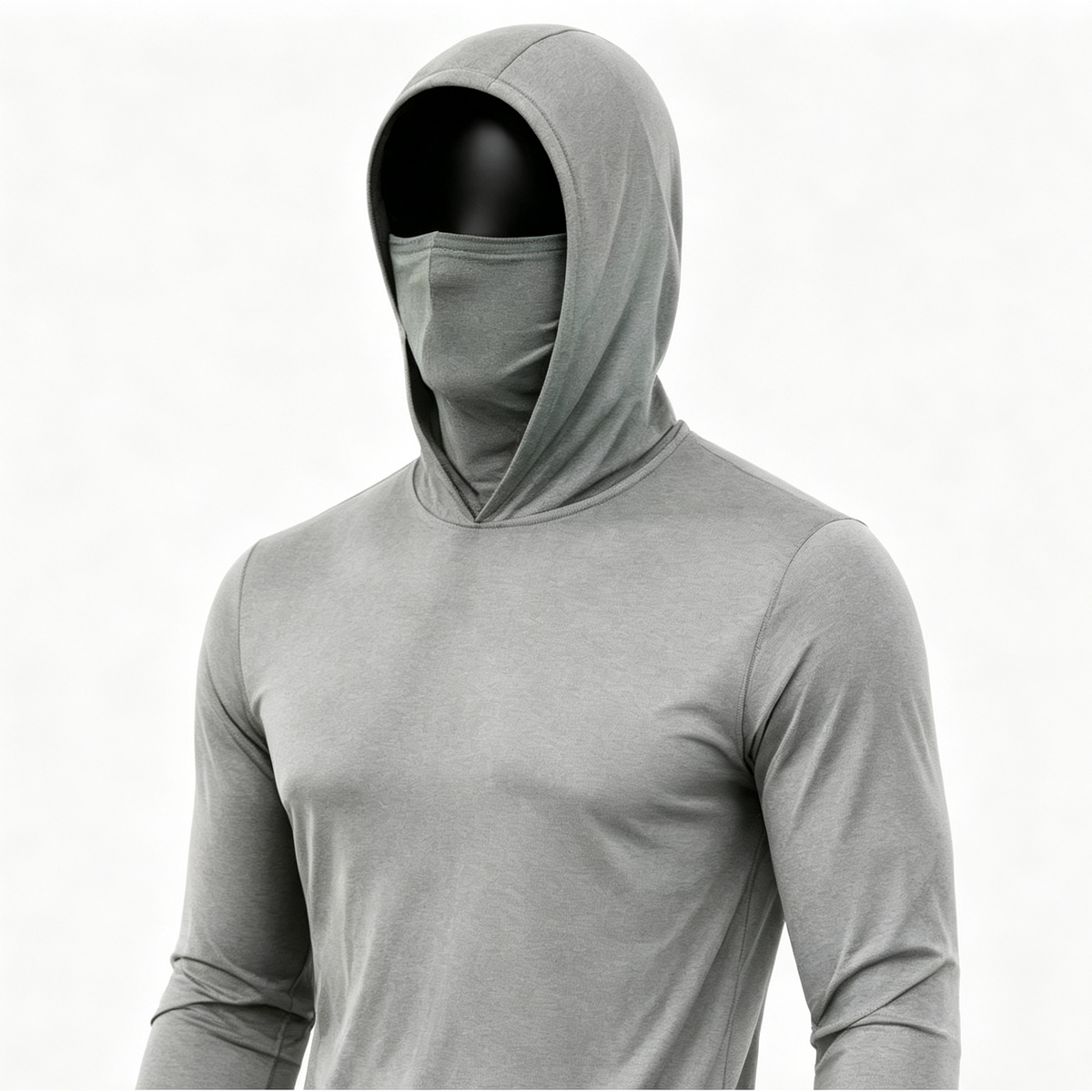 Men's UPF 50+ Long-Sleeve Sun-Protection Hoodie (with Sleeve Pocket and Face Mask)