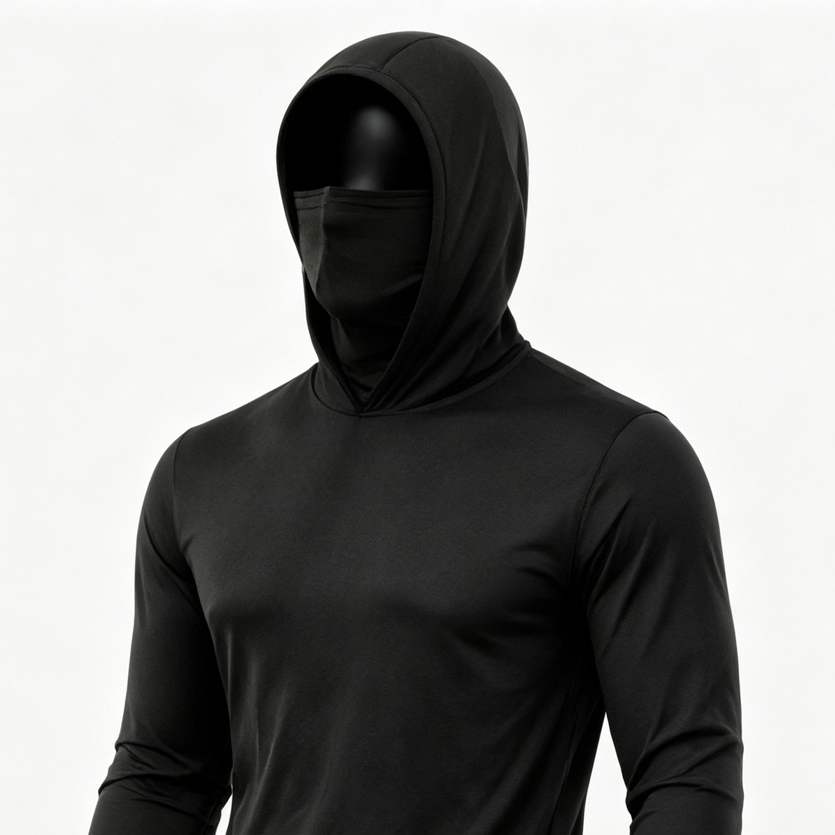 Men's UPF 50+ Long-Sleeve Sun-Protection Hoodie (with Sleeve Pocket and Face Mask)