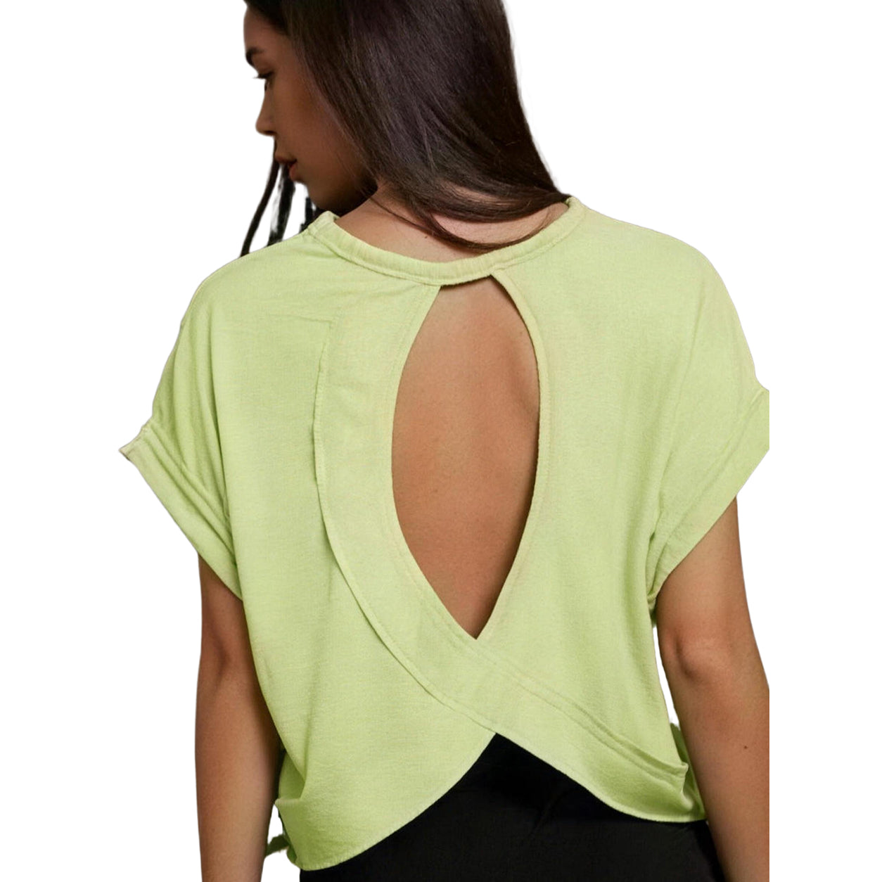 Women's Essnce Cut Out Back Batwing Sleeve Tee