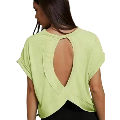 Women's Essnce Cut Out Back Batwing Sleeve Tee