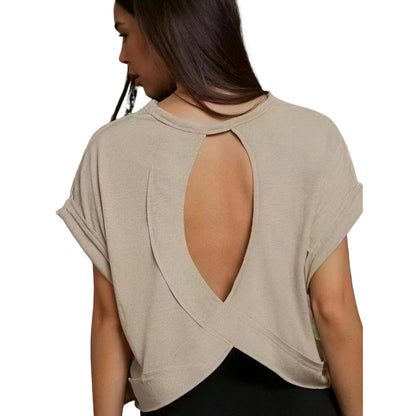 Women's Essnce Cut Out Back Batwing Sleeve Tee