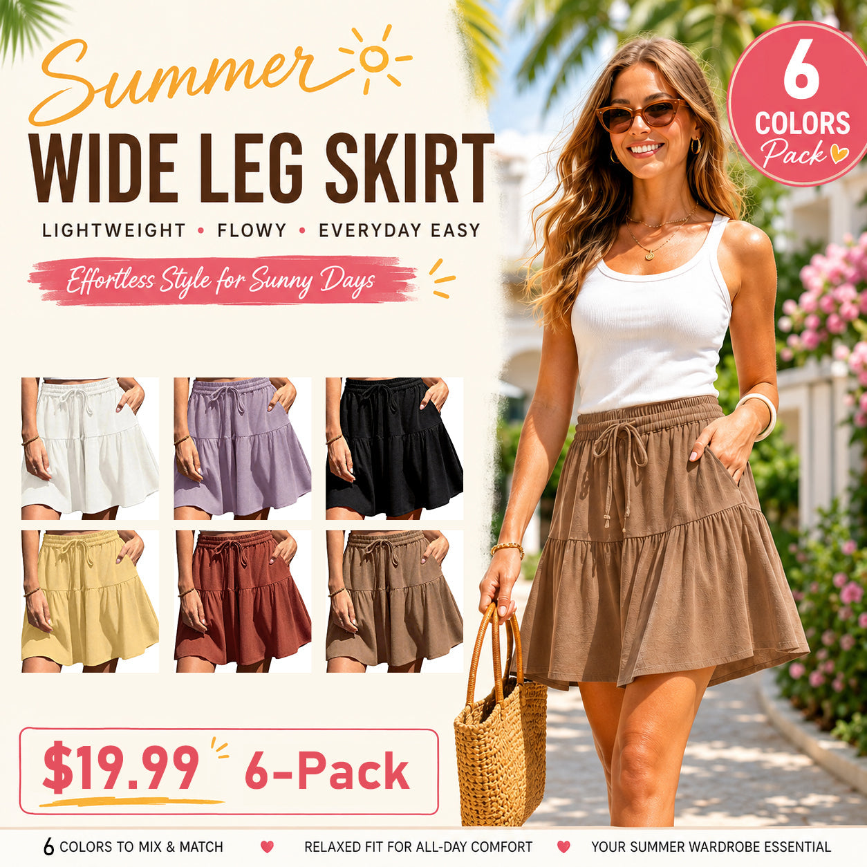 Women's Linen Blend Wide Leg Flowy Culotte Shorts Drawstring Loose Fit Summer Casual Lightweight Comfy Vacation Wear