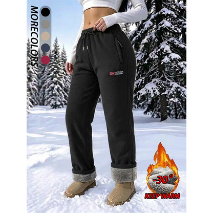 Women’s thermal trousers made of 100% cotton with a warm fleece lining