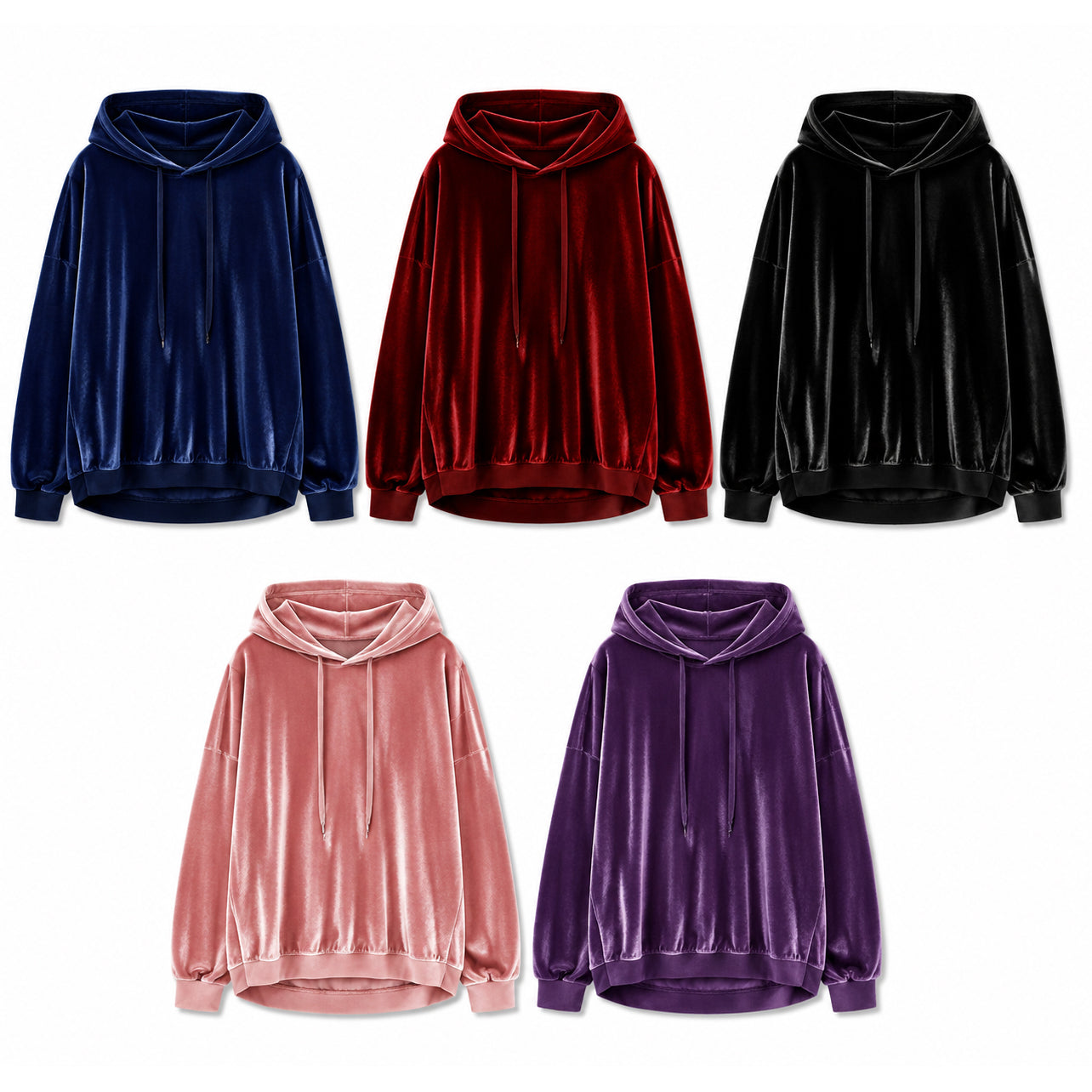 Women's Loose Velvet Drawstring Hoodie