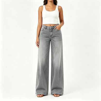 【LAST DAY SALE】Rise Baggy Stretchy Wide Leg Jeans