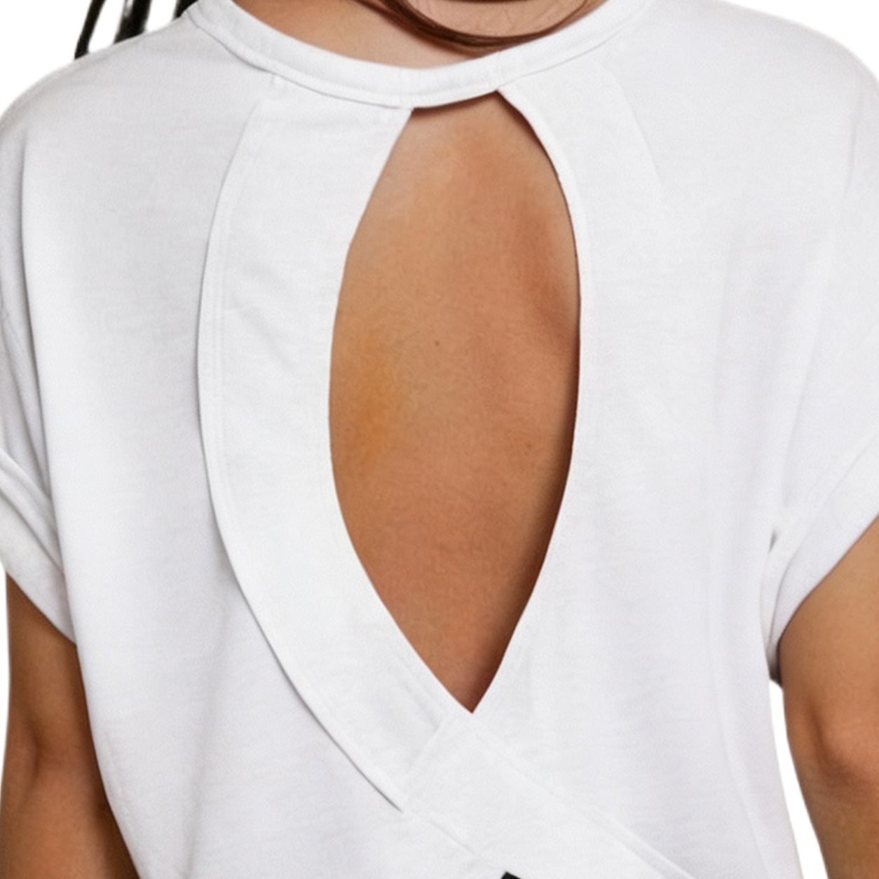 Women's Essnce Cut Out Back Batwing Sleeve Tee