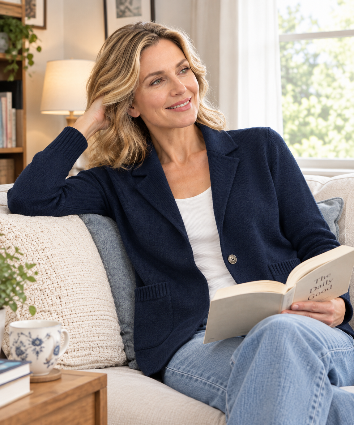 Women's Lapel Collar Knit Cardigan