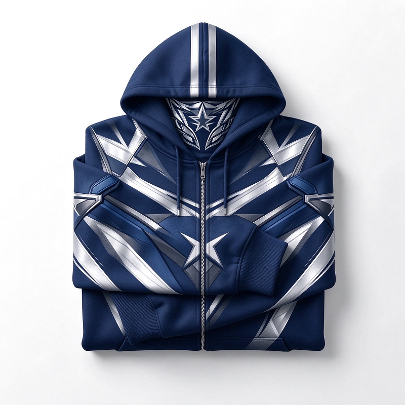 Teams Built-in Balaclava Zip Up Hoodie Football Sports Fan Full Zip Fleece Jacket Warm Winter Face Mask Sweatshirt Streetwear