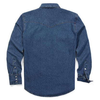 ✨Hot Sale✨Men's Long Sleeve Stone-Washed and Pre-Washed Denim Work Shirt