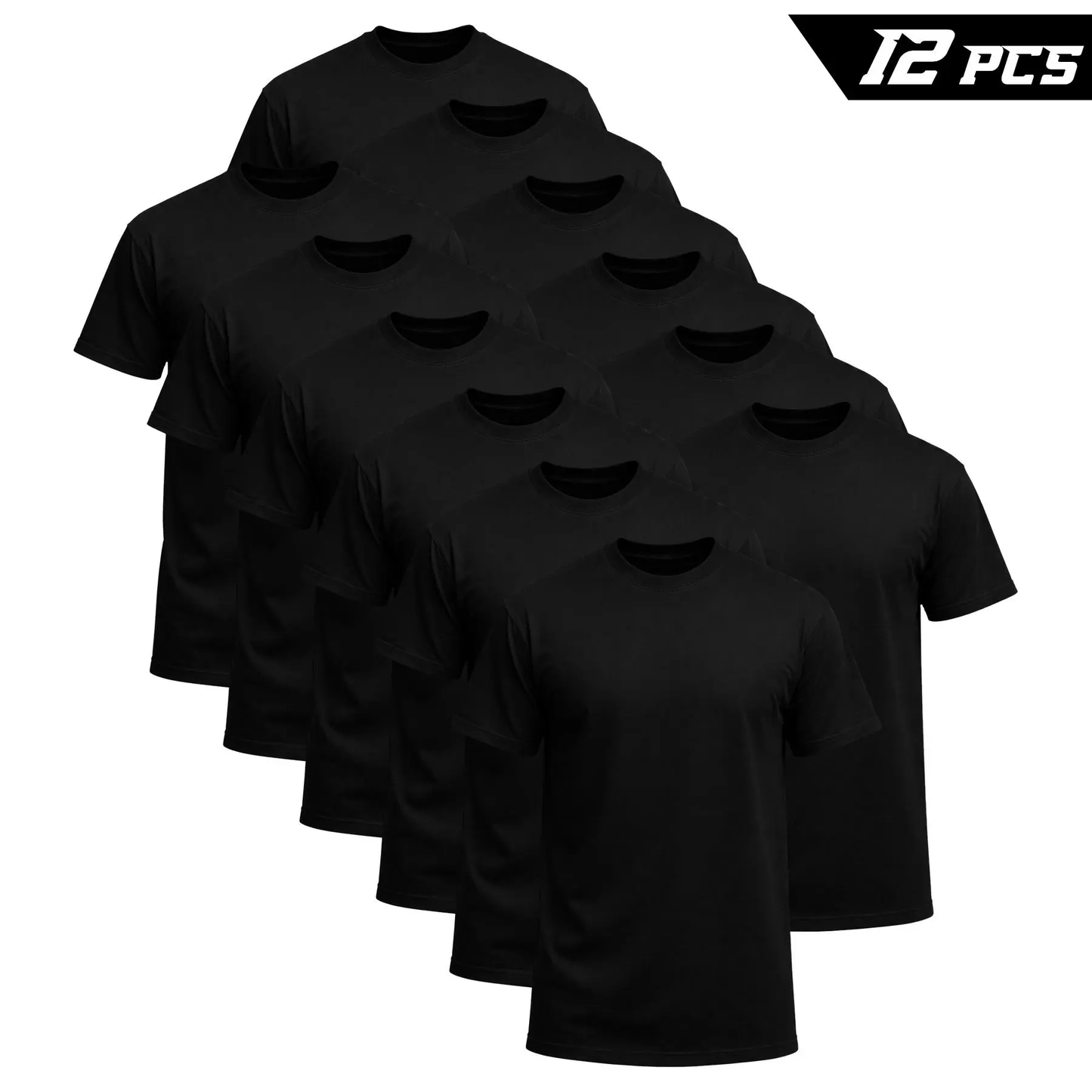 ❤️DEALS FOR YOU❤️12-Pack $24.99 The more you buy,the lower the price. Stock up Men's Black Crew Neck T-Shirt,Short Sleeve