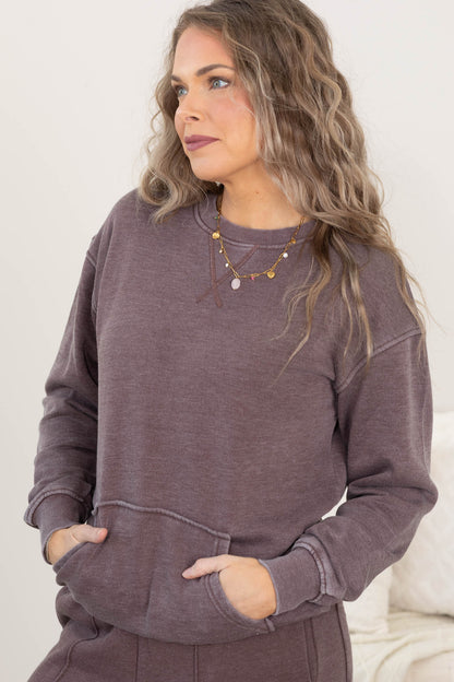 Soft‑Fit Bonfire Round‑Neck Sweatshirt