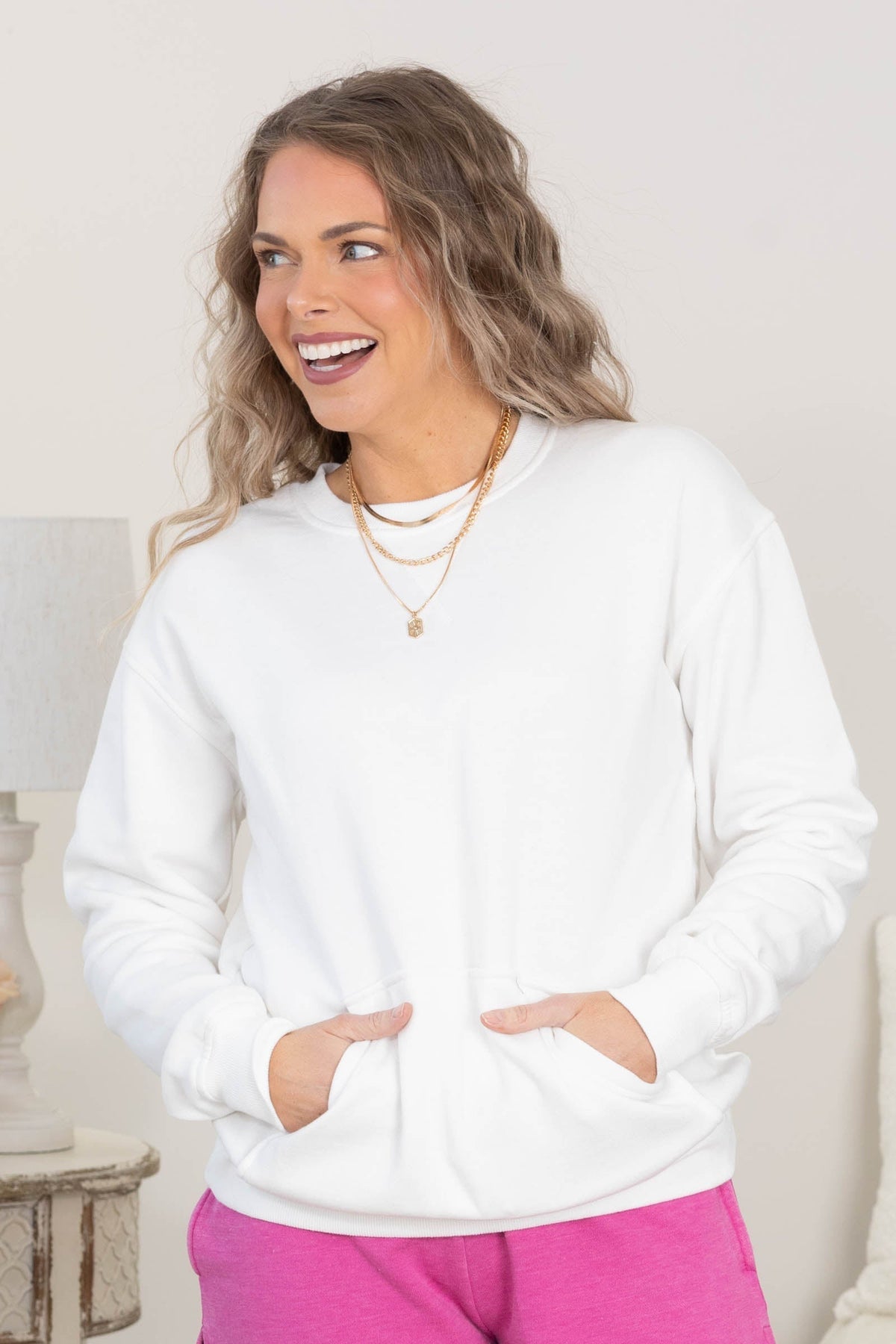 Soft‑Fit Bonfire Round‑Neck Sweatshirt