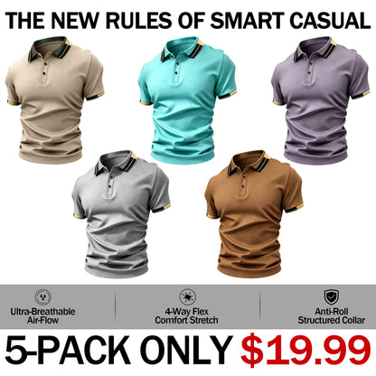 Men’s  Polo Shirt – Breathable Casual Stretch Fit Top