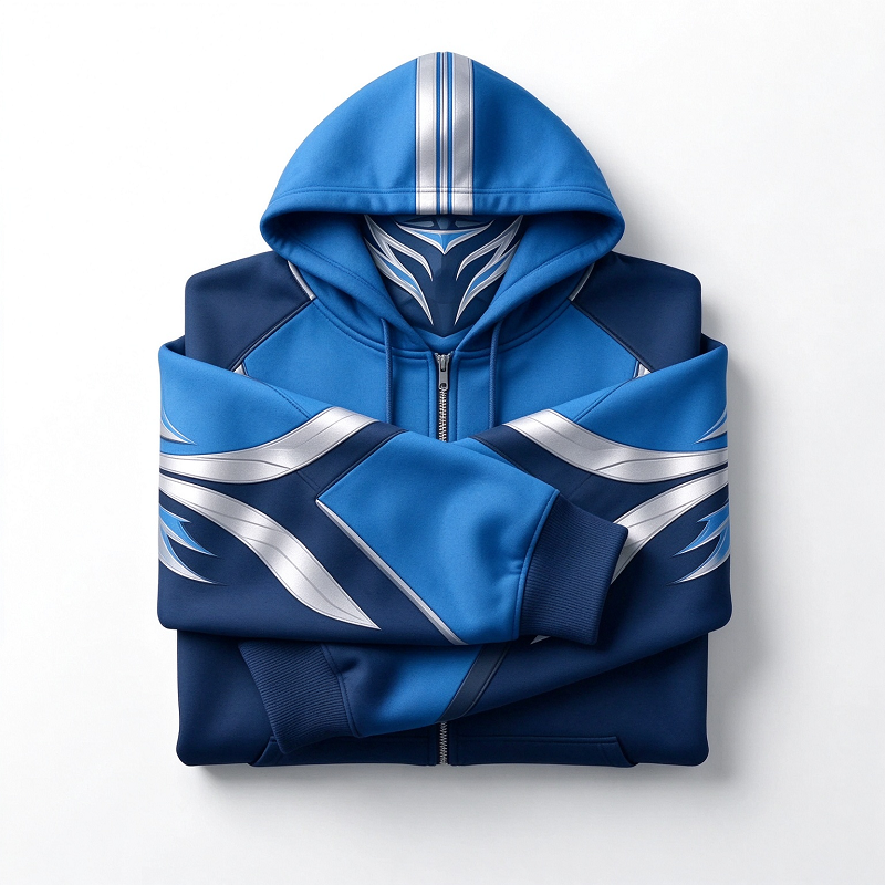 Teams Built-in Balaclava Zip Up Hoodie Football Sports Fan Full Zip Fleece Jacket Warm Winter Face Mask Sweatshirt Streetwear