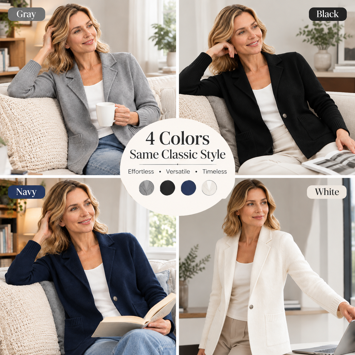 Women's Lapel Collar Knit Cardigan