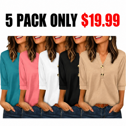 Womens Tops 3/4 Sleeve Heley Shirts for Women Summer Fashion Blouses