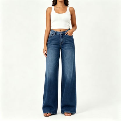 【LAST DAY SALE】Rise Baggy Stretchy Wide Leg Jeans