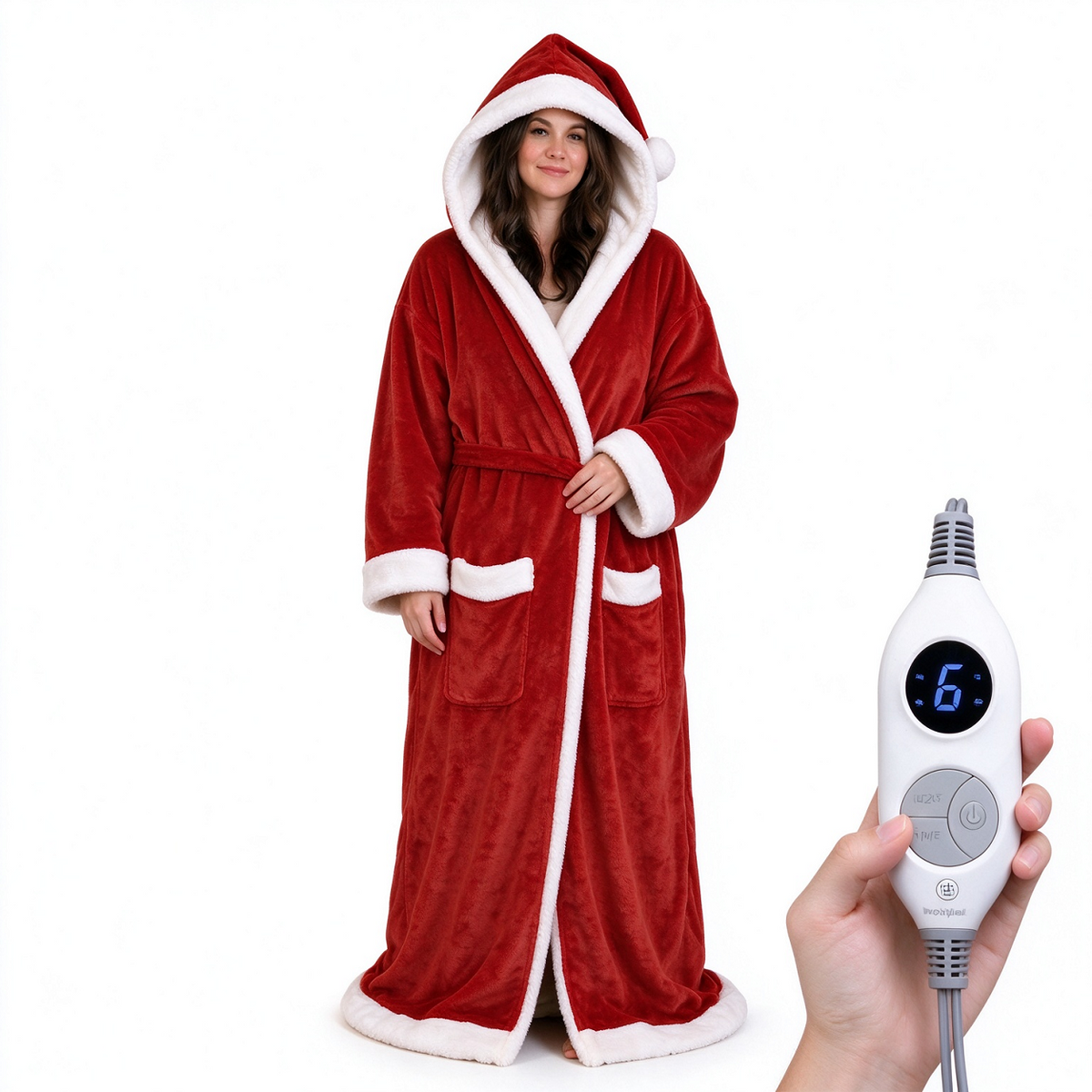 🔥Wearable Heated Blanket with Foot Pocket Sherpa🔥Overheat Protection & Auto Shut-Off