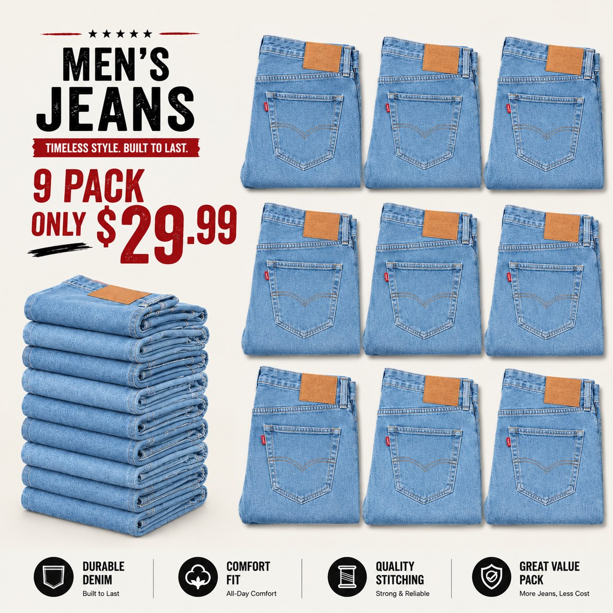 🔥 Clearance Sale — Limited Stock! 🔥ORIGINAL FIT JEANS
