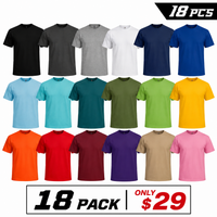 18 PACK ONLY $29-(Black + Charcoal Gray + Light Gray + White + Navy Blue + Royal Blue + Sky Blue + Turquoise + Teal + Olive Green + Lime Green + Yellow + Orange + Red + Burgundy + Purple + Beige + Pink)