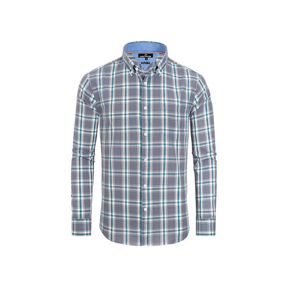 Clearance sale! Men's Plaid Button Down Shirts Cotton Long Sleeve Dress Shirts Regular Fit Gingham Shirts