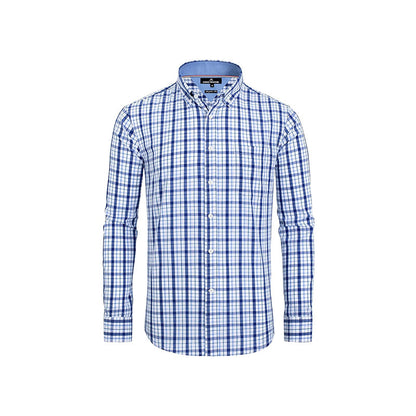 Clearance sale! Men's Plaid Button Down Shirts Cotton Long Sleeve Dress Shirts Regular Fit Gingham Shirts