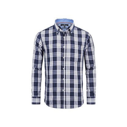 Clearance sale! Men's Plaid Button Down Shirts Cotton Long Sleeve Dress Shirts Regular Fit Gingham Shirts