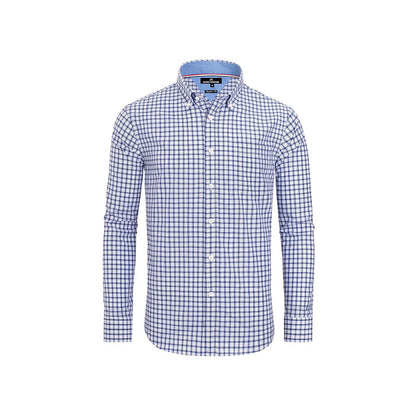 Clearance sale! Men's Plaid Button Down Shirts Cotton Long Sleeve Dress Shirts Regular Fit Gingham Shirts