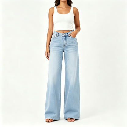 【LAST DAY SALE】Rise Baggy Stretchy Wide Leg Jeans