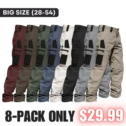 🔥Men's 8-Pack 10-Pocket Heavy Duty zipper waterproof tactical Work Pants