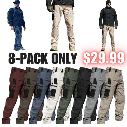 🔥Men's 8-Pack 10-Pocket Heavy Duty zipper waterproof tactical Work Pants