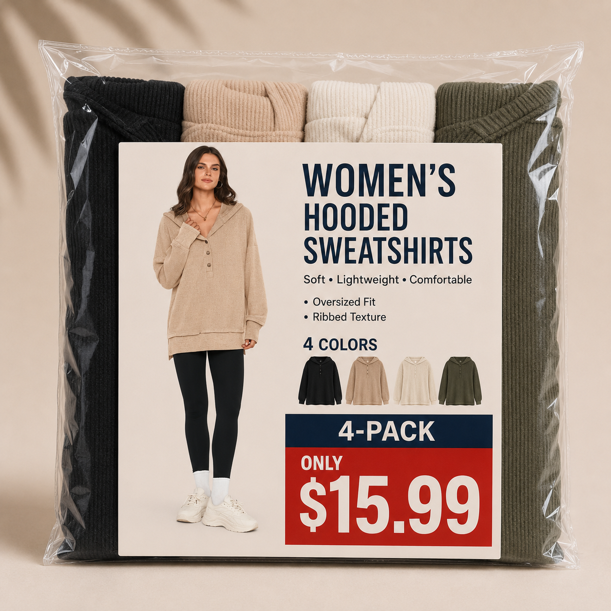 🔥 Limited-Time Sale ✨ Women’s Oversized Hoodie Sweatshirt | Button Up V Neck Long Sleeve Casual Pullover Top 🍂