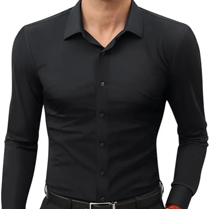 16-Way Stretch Slim Fit Long Sleeve Button Down Business Casual Shirts Wrinkle Free Traveler Shirts