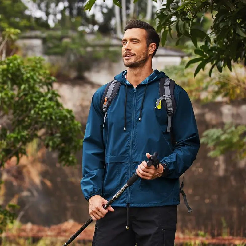 🔥Black Friday Deal｜Men's Packable Jacket Outdoor Waterproof Hooded Lightweight Classic Cycling Raincoat